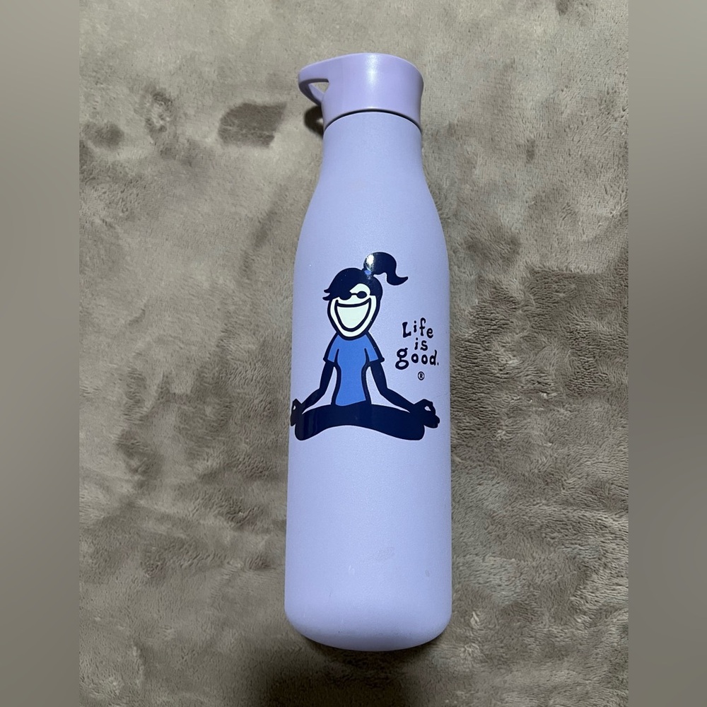 Life Is Good Purple Water Bottle gently used